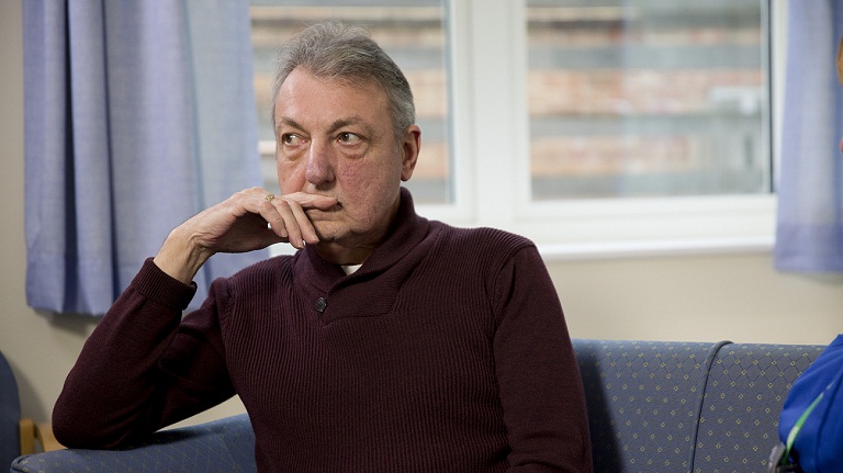 Gary in the hospital waiting room 