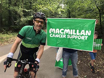 Ben Beevers, Everyone Active associate director, on his bicycle