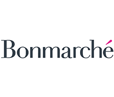 Bonmarché written in black with a pink accent on the last e