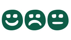 Smiley sad and neutral face icons.