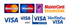 Payment cards Visa, Visa Debit, Maestro, MasterCard, MasterCard SecureCode Verified by Visa