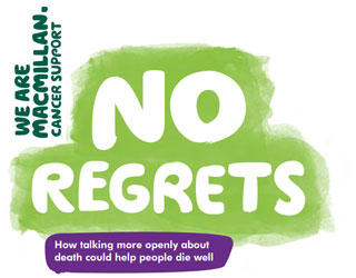 Text reads: 'No regrets: How talking more openly about death could help be die well.'