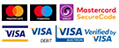 Payment cards Visa, Visa Debit, Maestro, MasterCard, MasterCard SecureCode Verified by Visa