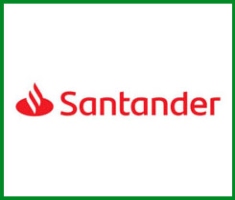 Santander logo with green border