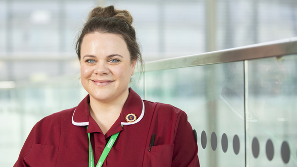 A photograph of Ria, Macmillan Palliative Care Support Nurse.