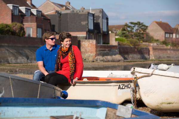 Kate (ID 18111) and Mark (ID 19261) from Portsmouth, sitting on a boat