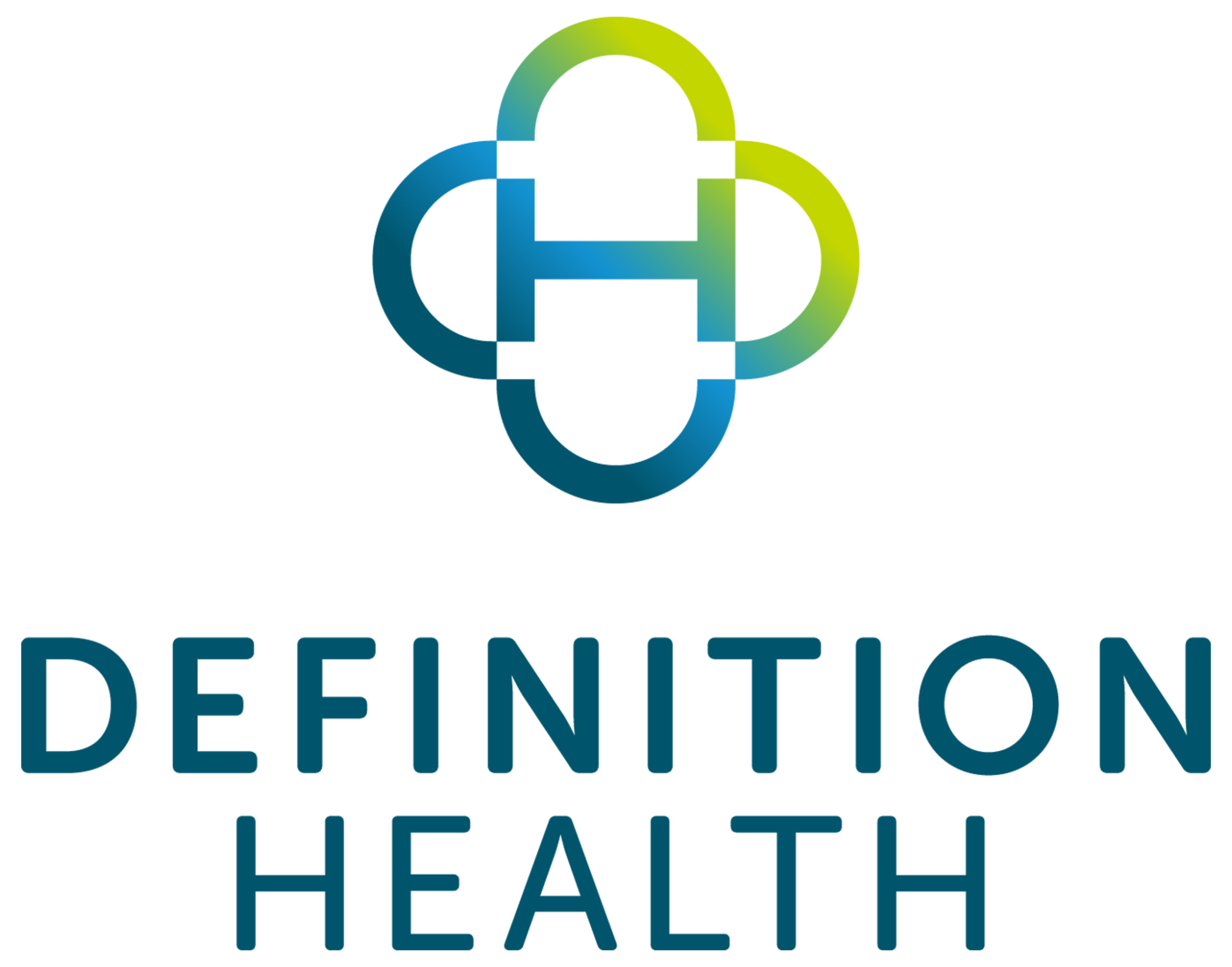 A yellow and blue symbol with the words definition health.