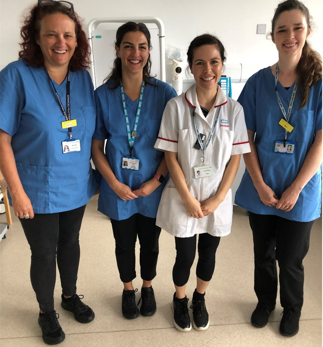 L-R: Penny Kaye, Gaia Franceshini, Lucie Rounds and Harri Wheeler, Dietitians at East Sussex Healthcare NHS Trust