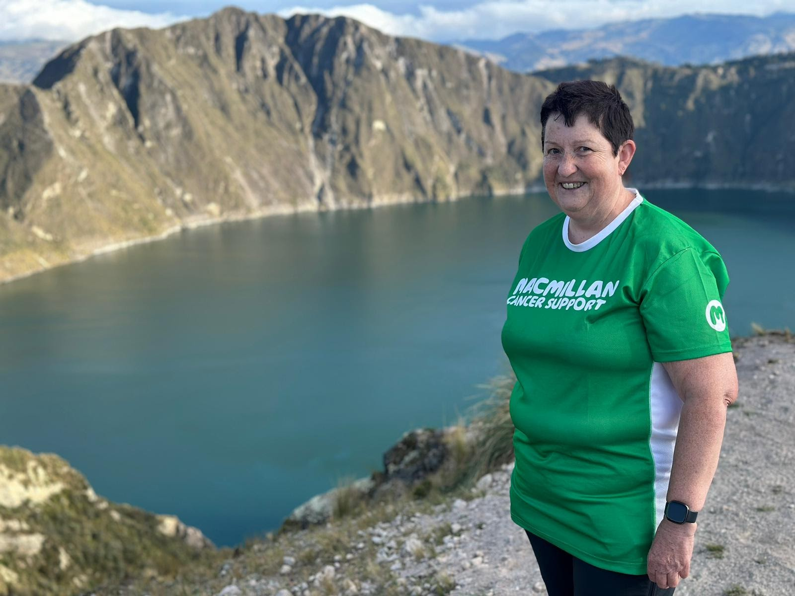 sue standing at the top of a large lake