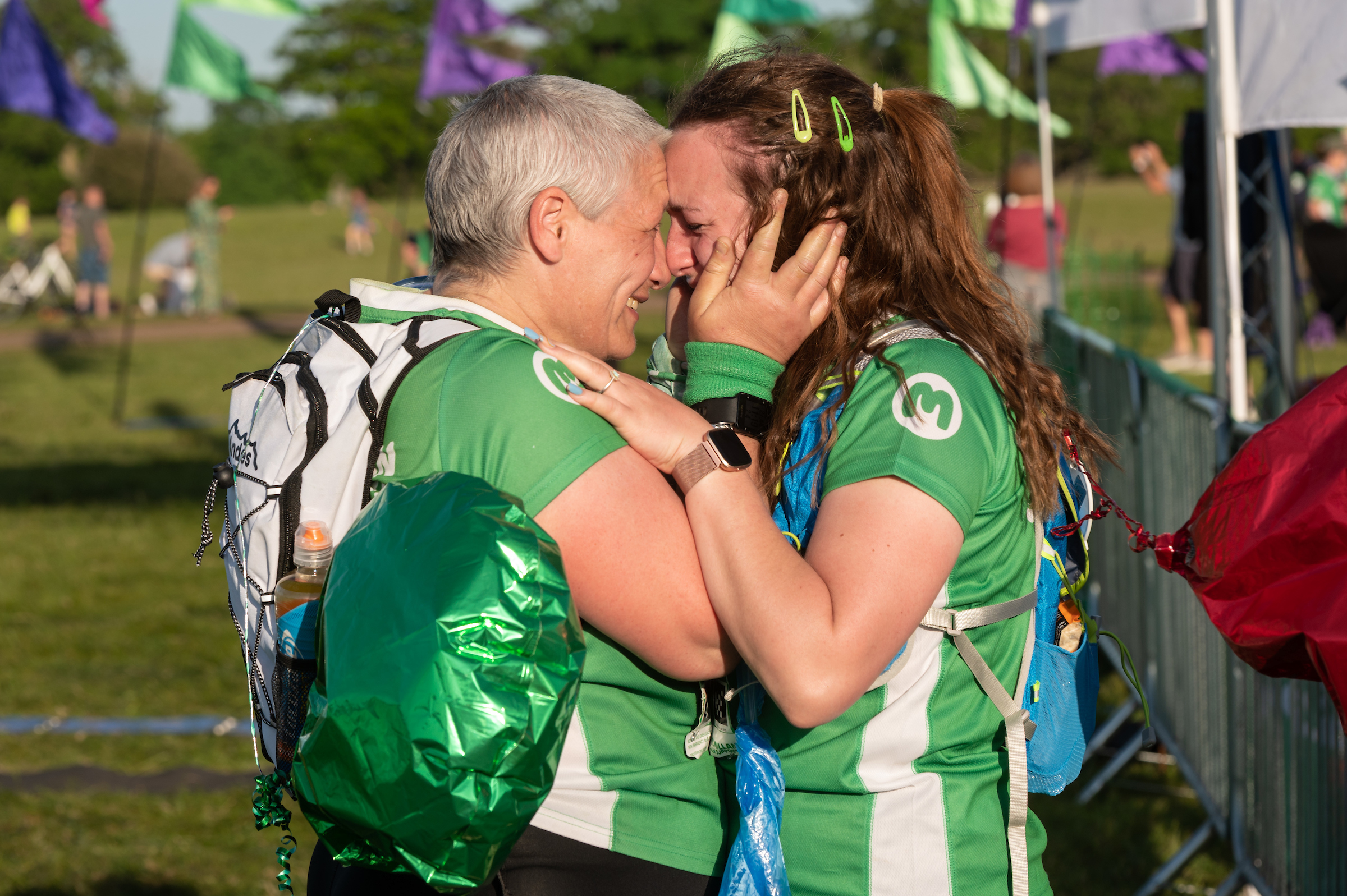 Laura and her daughter embracing at a Mighty Hike