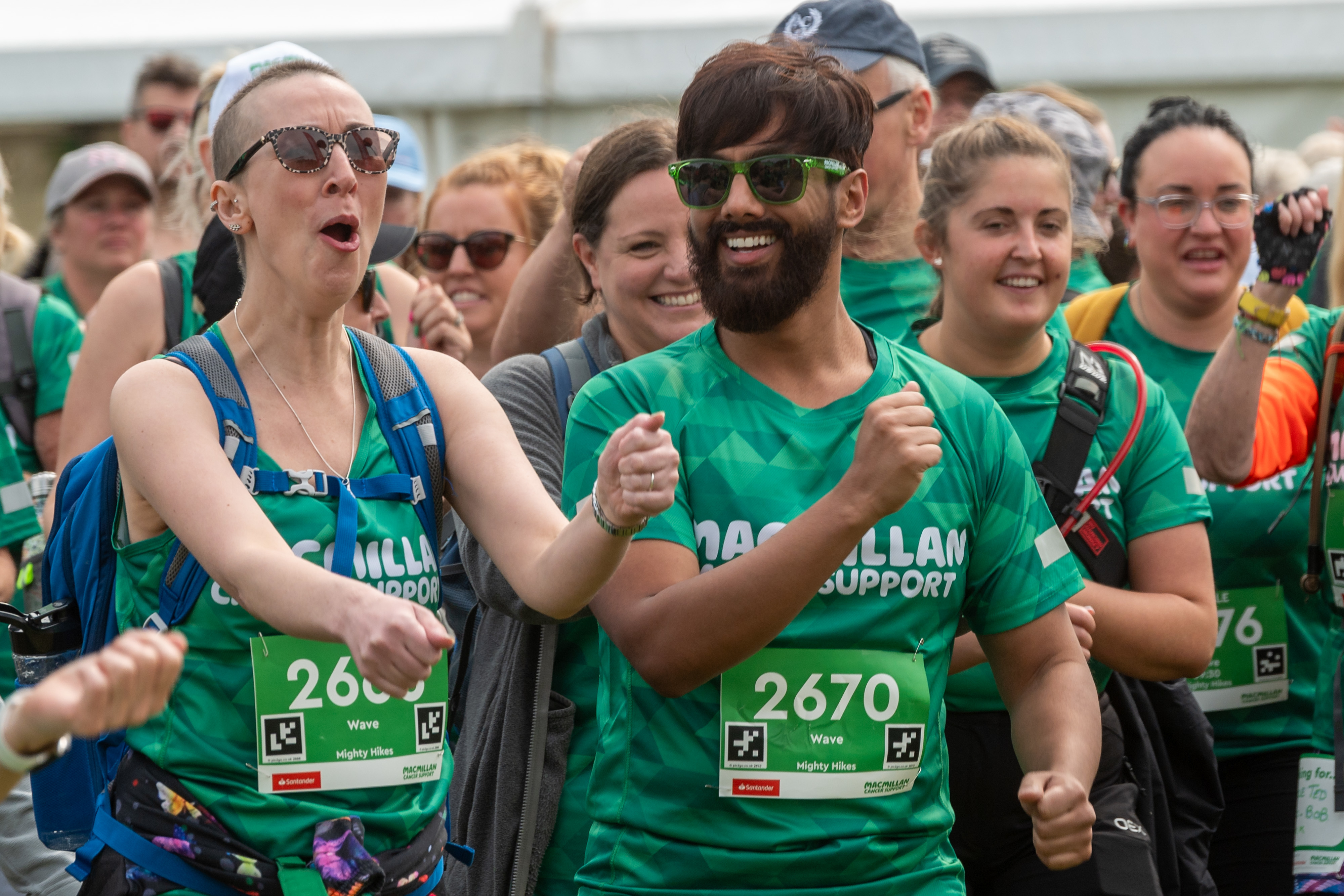 Mighty Hikers limbering up 