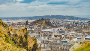 Wide shot of Edinburgh