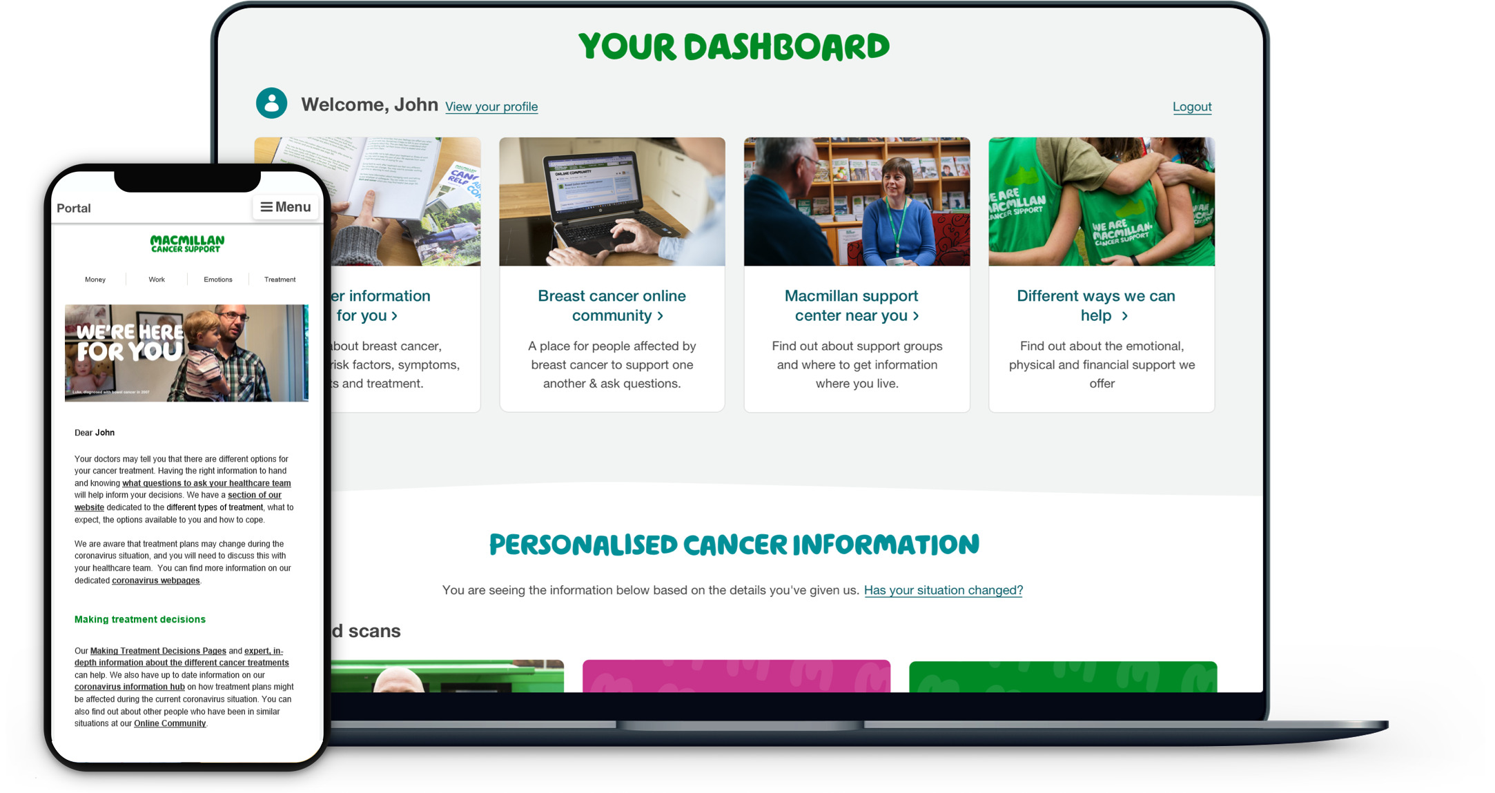 Feature image for Cancer Services Marketing campaign landing page for Dashboard Campaign late 2020