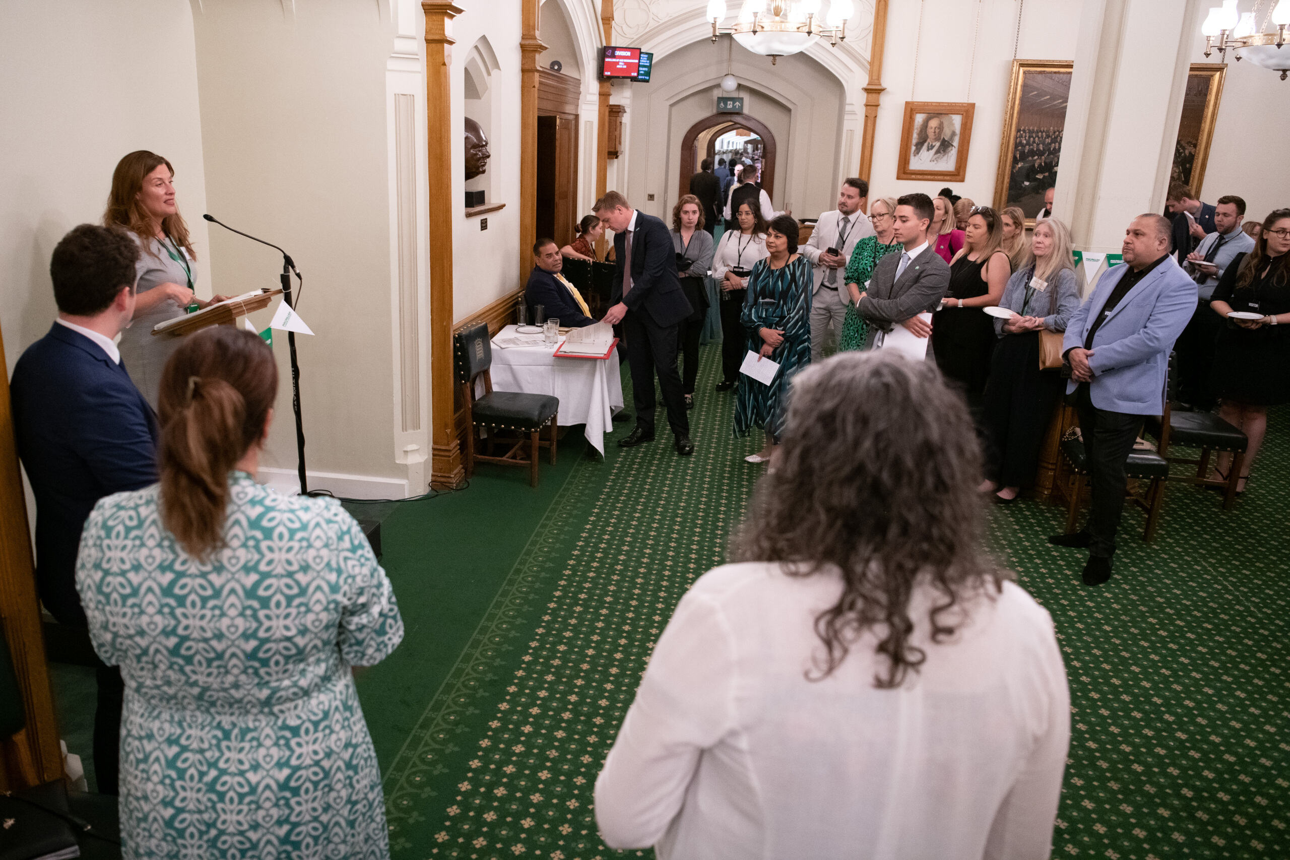 Gemma Peters giving a speech in parliament