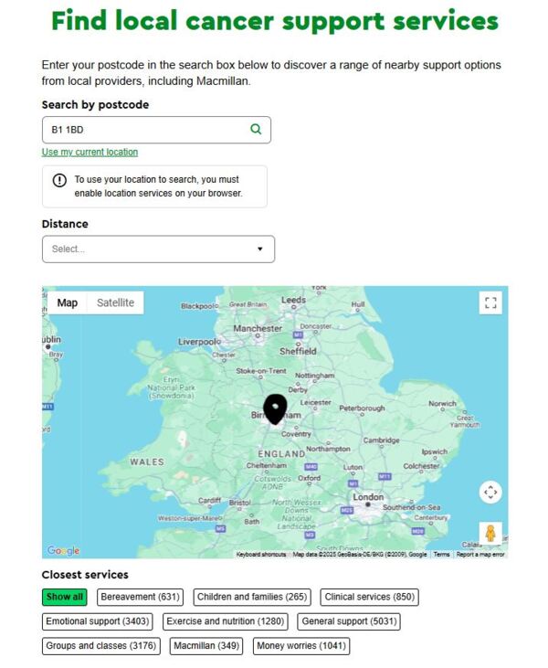 Find local services search and map