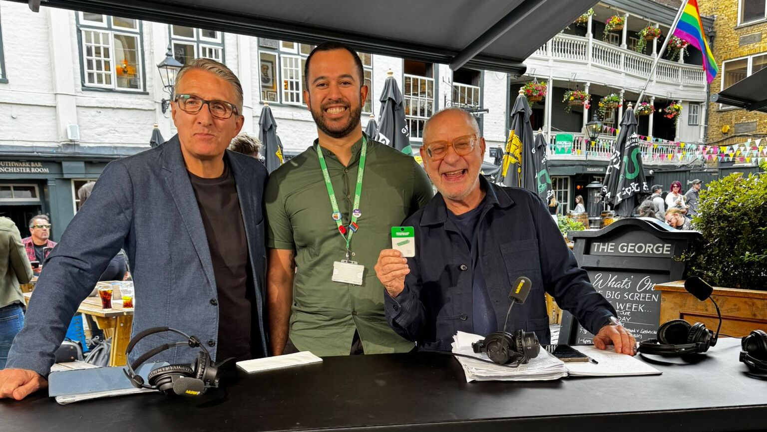 Left to Right: Paul Hawksbee, Naman Julka-Anderson and Andy Jacobs together at the TalkSport, Toolstation and Macmillan Cancer Support event for Mens Health Week 2025.