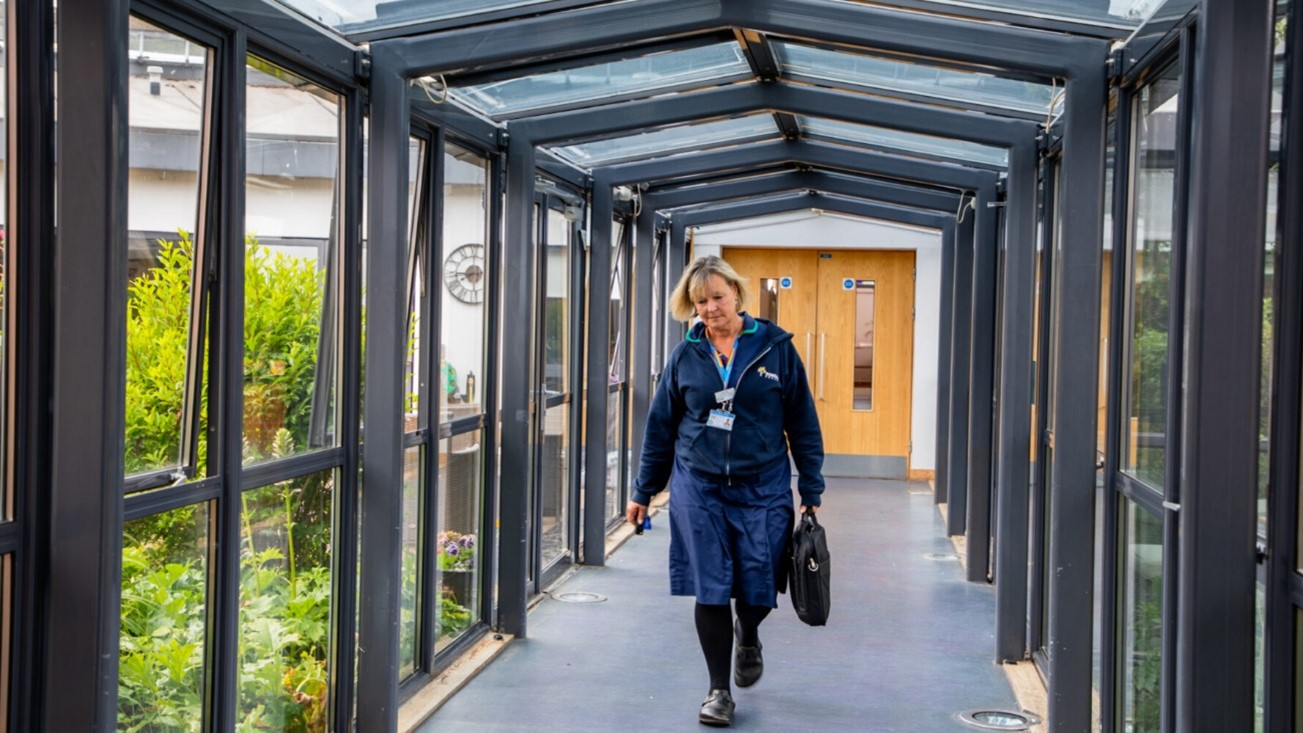 Sue Bird on her way to visit a patient and their family.