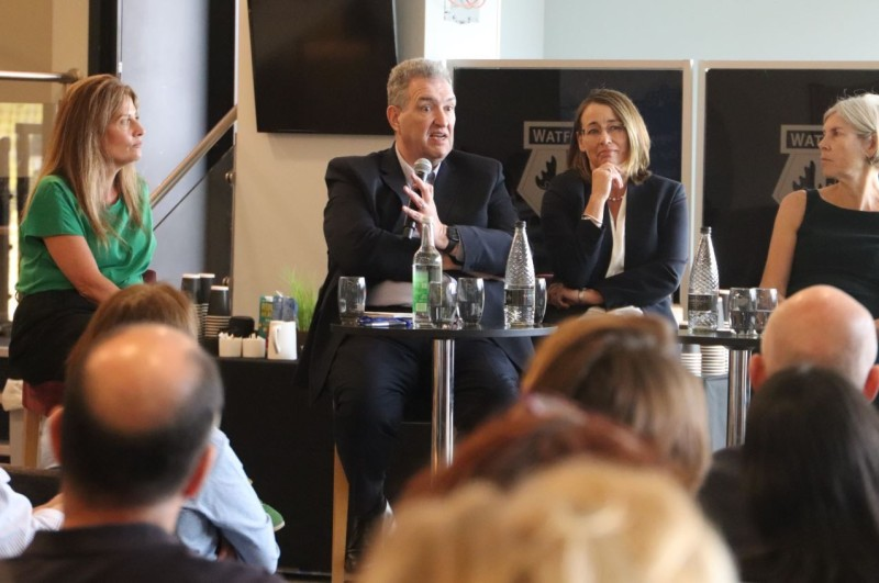 L – R: Gemma Peters - Macmillan CEO, Matthew Coats - CEO West Herts Teaching NHS Trust, Catherine Dugmore - Chair West Herts Teaching NHS Trust, and Penny Dash - Chair NHS England, at the launch event in September.