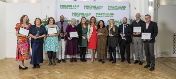 The amazing winners and runners up of the Macmillan Thank You Awards 2025 pictured with Macmillan's CEO Gemma Peters.