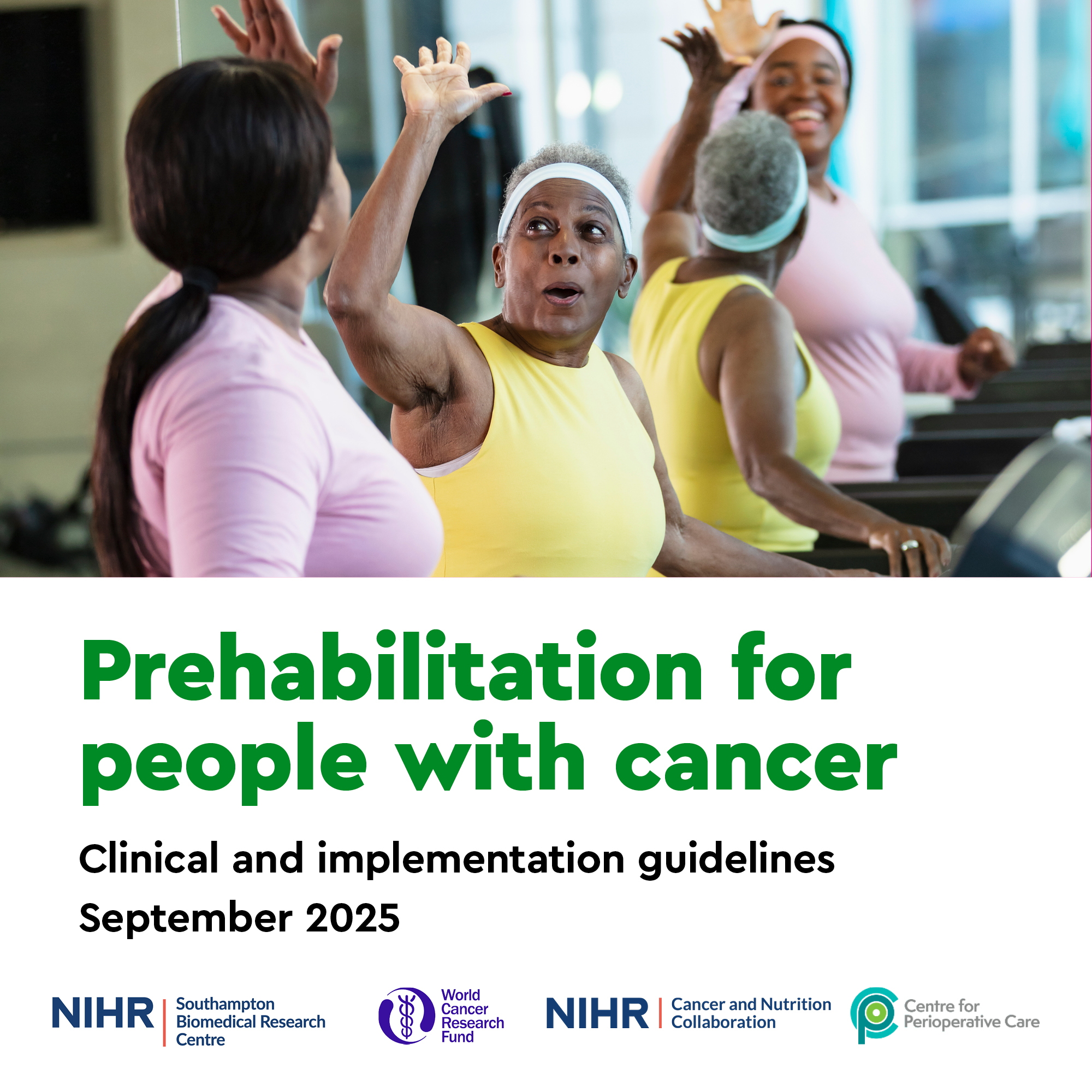 Front cover of the Prehabilitation for people with cancer guidelines.