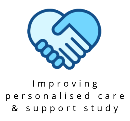 Improving personalised care and support study hand logo
