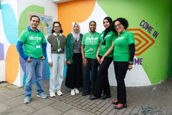 Macmillan Professional Excellence Awards finalists. 2 Cancer Champions, Aaruni Suresh, Saliha Ahmed, Tracey Mulzac and Huda Ismail.