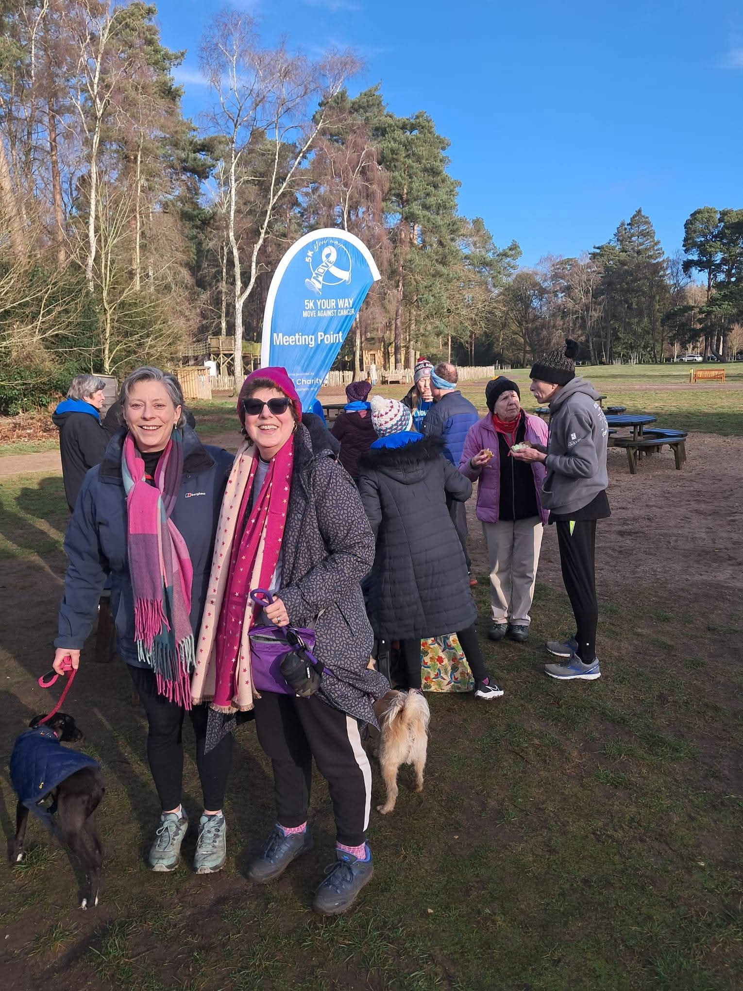 Lizzie and another woman with dogs at a 5k Your Way event