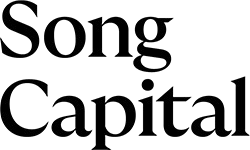 Logo with white background and text in black that reads Song Capital