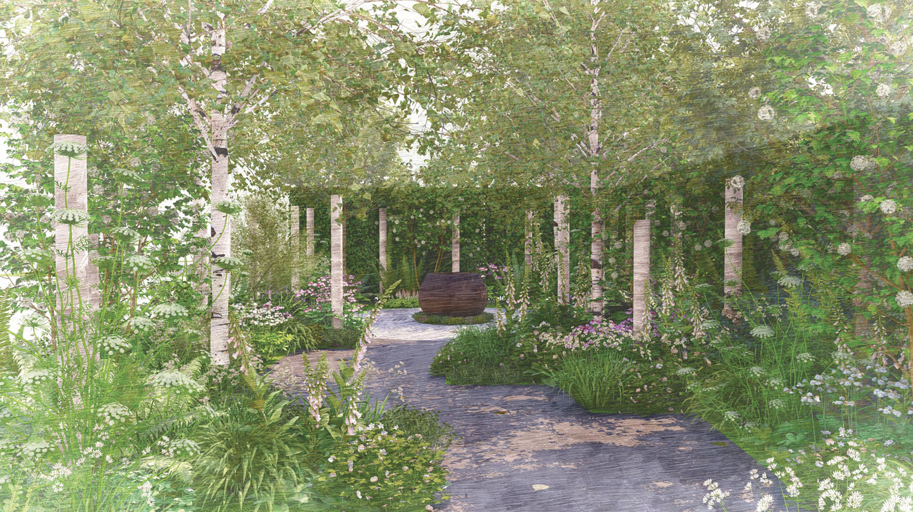 An illustration of the garden