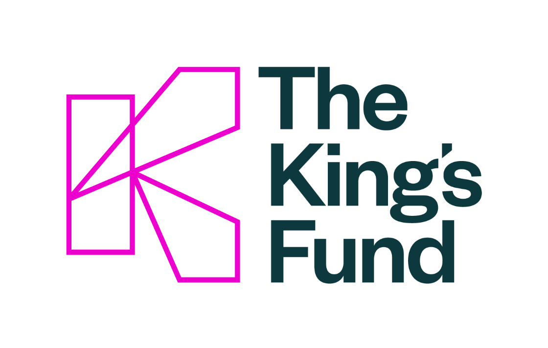 he King’s Fund logo with a stylised pink “K”.