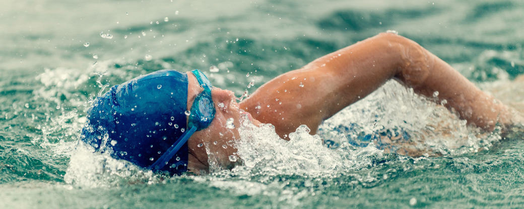 A person swimming
