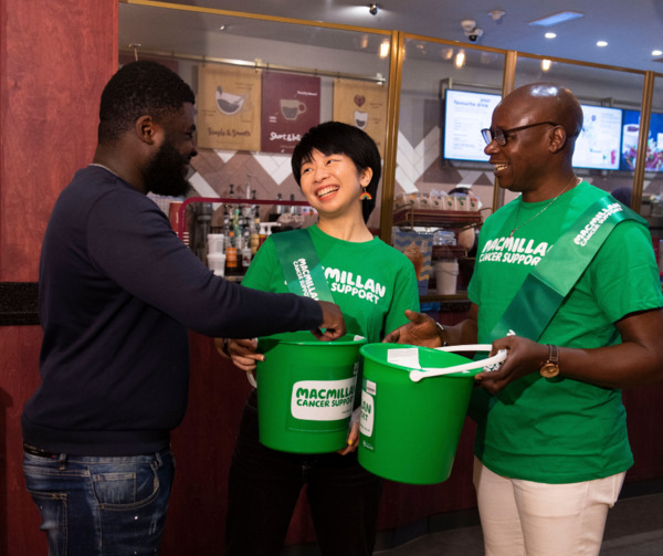 Volunteers collecting donations at Costa Coffee